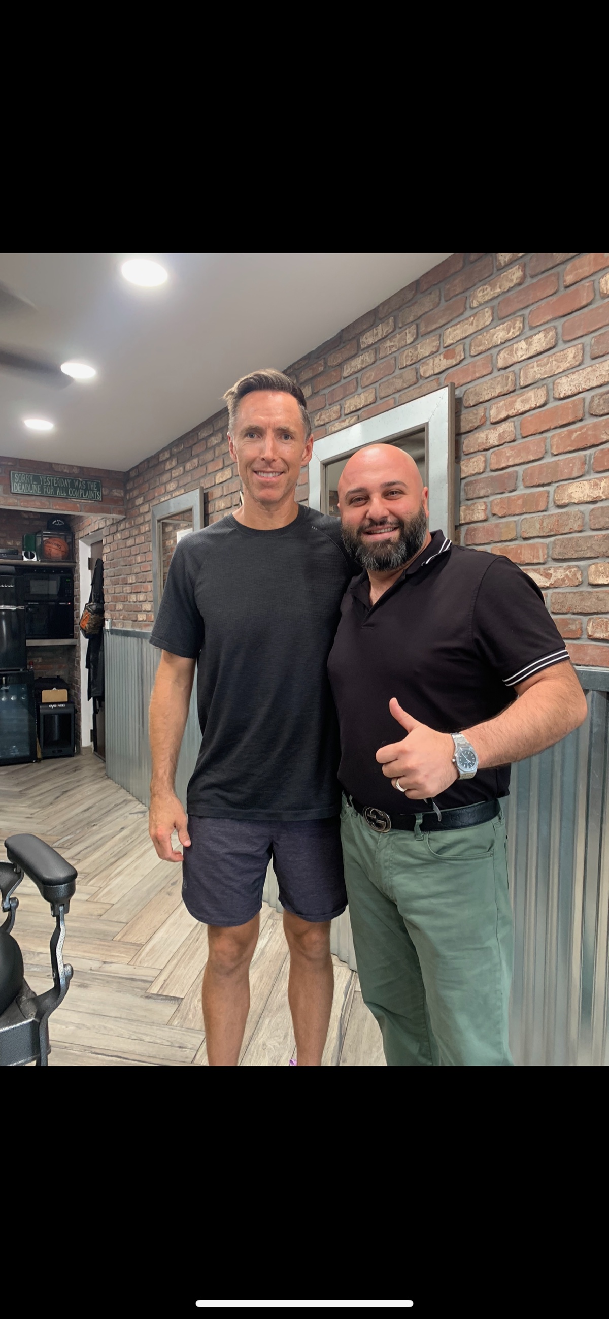 NBA legend Steve Nash with Boris at Bespoke Barber in Arcadia, Phoenix.